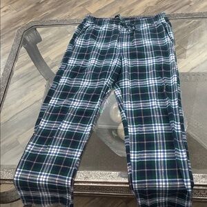 GAP Men's Blue and Green Plaid pajama pants size small 100% cotton